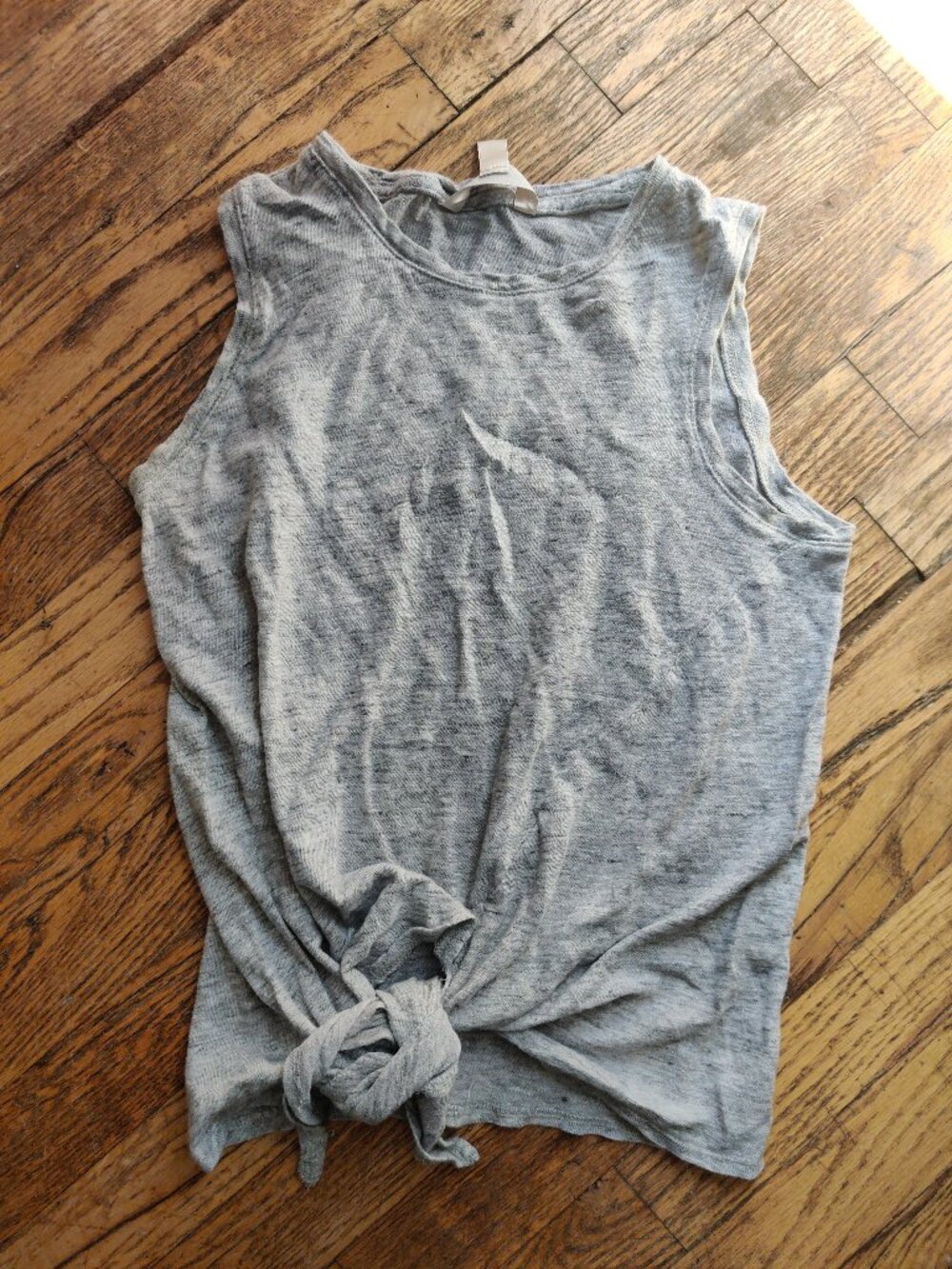 Gray Banana Republic Linen Tie-Front Tank Size XS